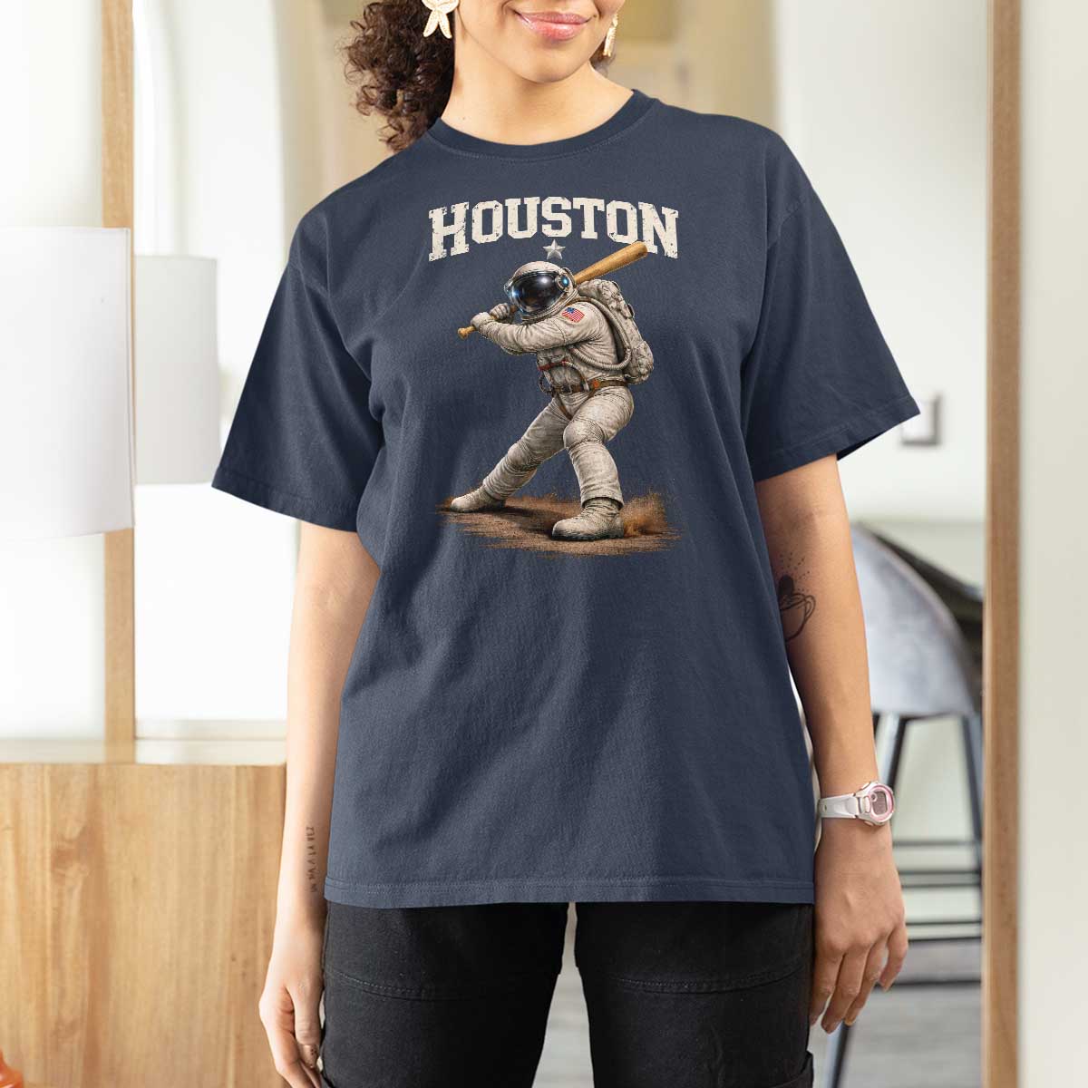 Houston Astronaut Baseball Player T Shirt For Women Clutch City