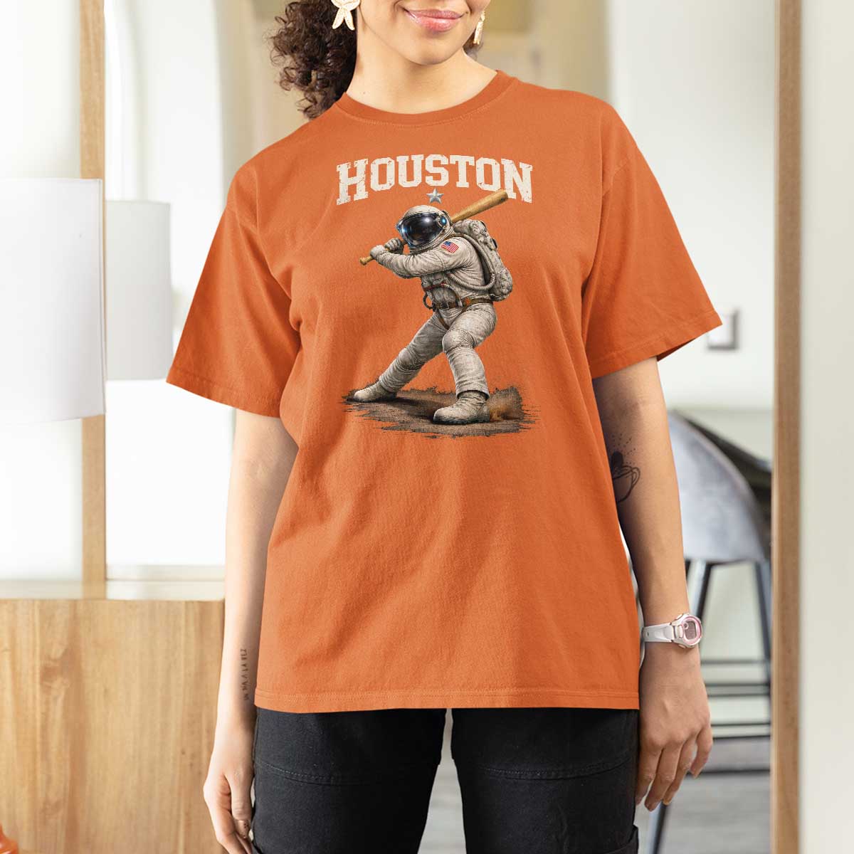 Houston Astronaut Baseball Player T Shirt For Women Clutch City
