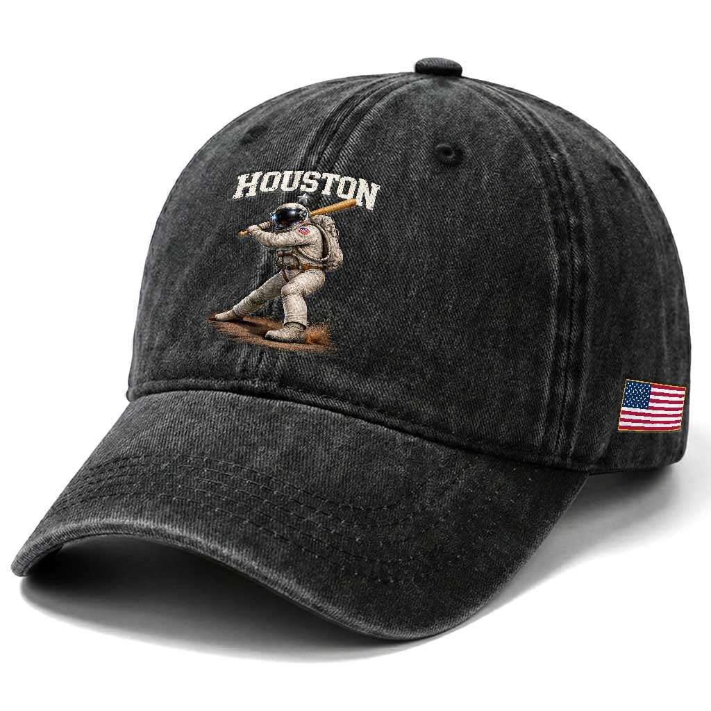 Houston Astronaut Baseball Player Washed Cotton Baseball Cap Clutch City