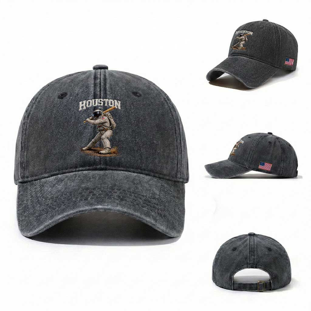 Houston Astronaut Baseball Player Washed Cotton Baseball Cap Clutch City