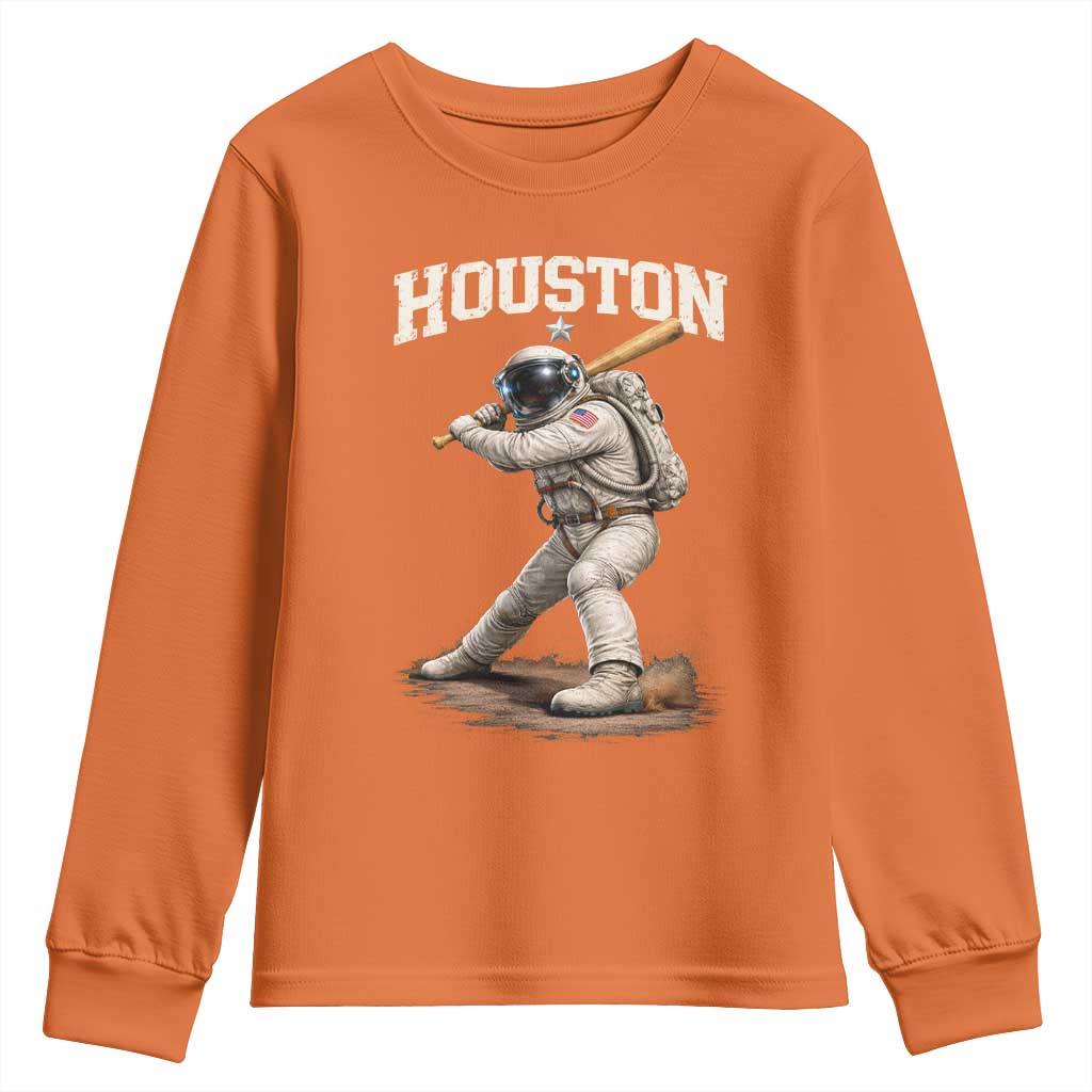 Houston Astronaut Baseball Player Youth Sweatshirt Clutch City