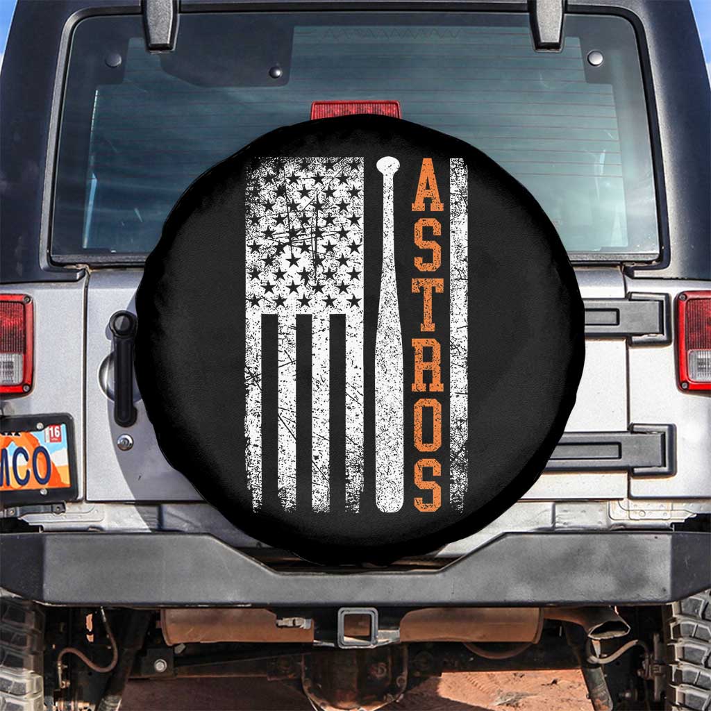 Vintage Astro Spare Tire Cover Last Name Baseball American Flag Retro Style 70s 80s 90s