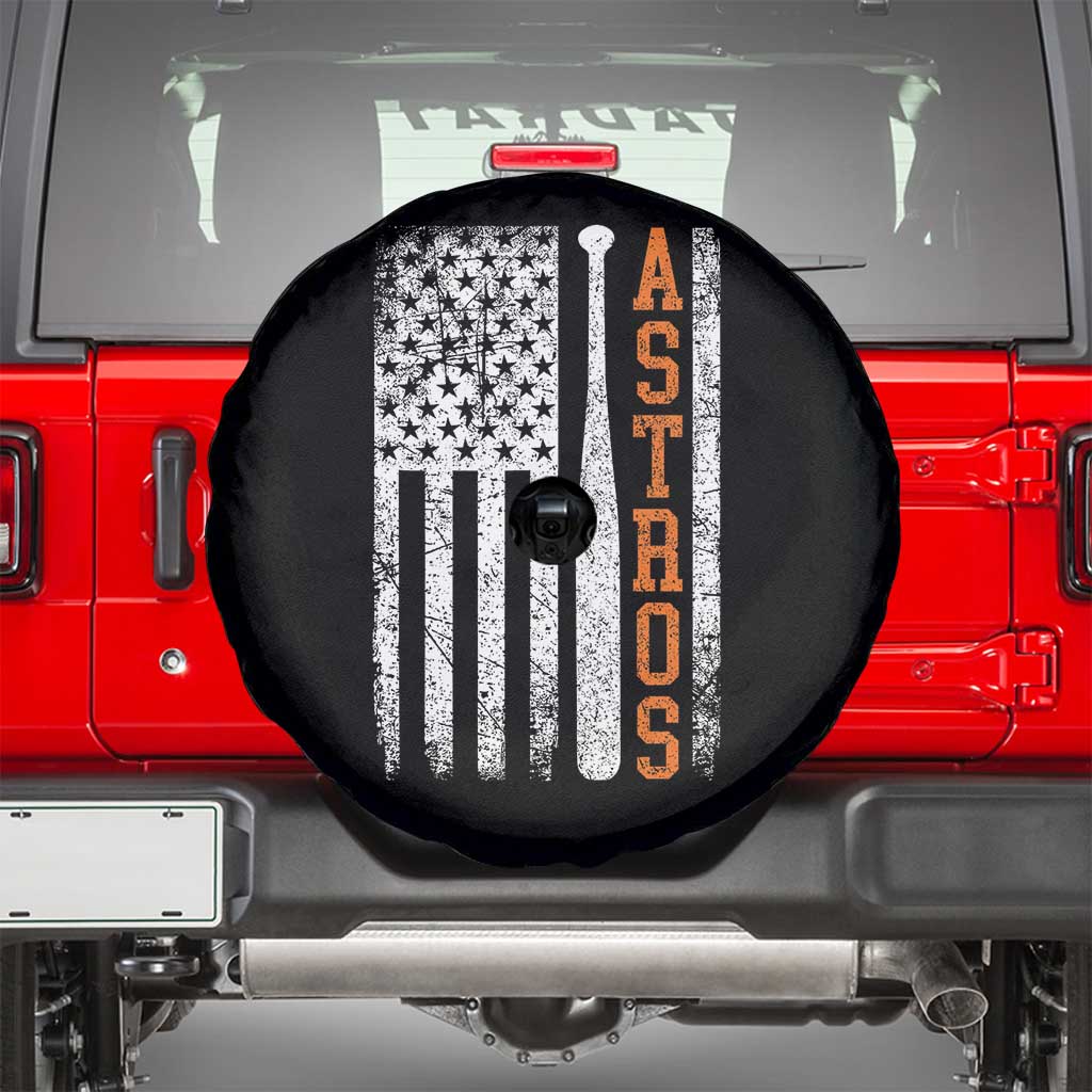 Vintage Astro Spare Tire Cover Last Name Baseball American Flag Retro Style 70s 80s 90s