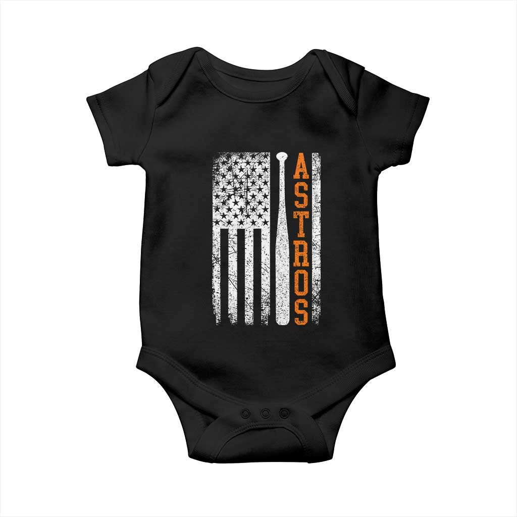 Vintage Astro Baby Onesie Last Name Baseball American Flag Retro Style 70s 80s 90s
