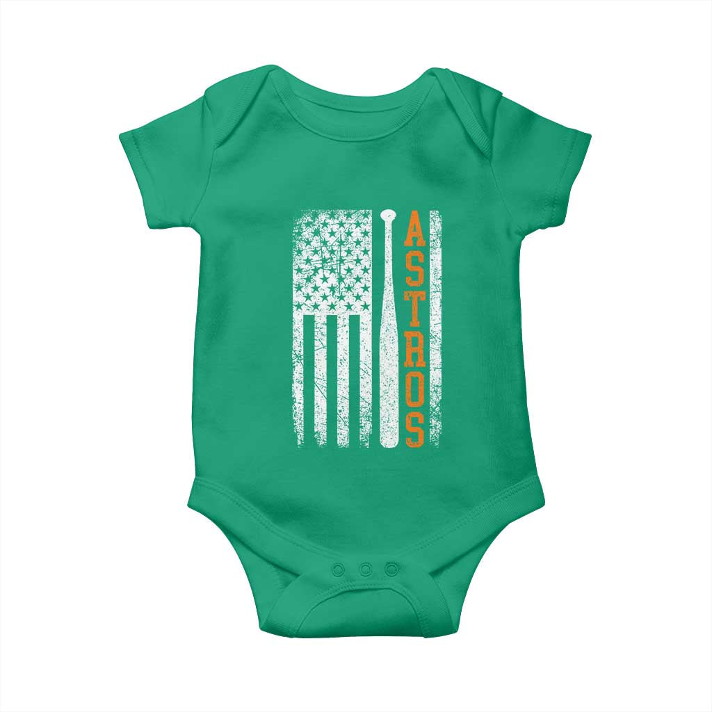 Vintage Astro Baby Onesie Last Name Baseball American Flag Retro Style 70s 80s 90s