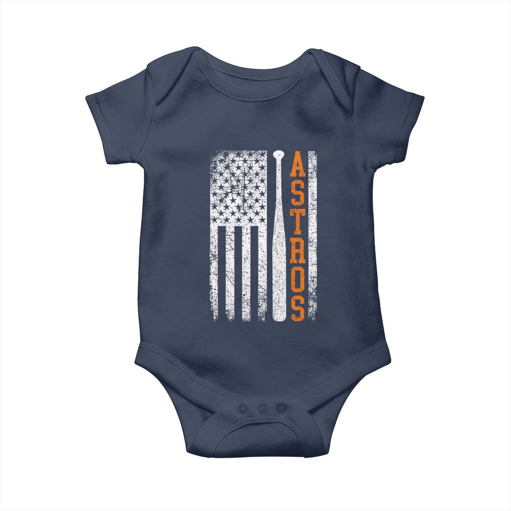 Vintage Astro Baby Onesie Last Name Baseball American Flag Retro Style 70s 80s 90s