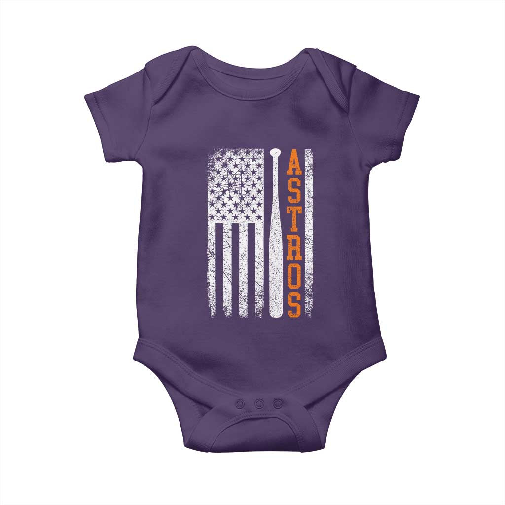 Vintage Astro Baby Onesie Last Name Baseball American Flag Retro Style 70s 80s 90s