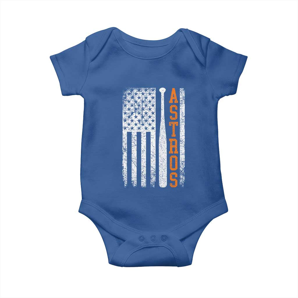 Vintage Astro Baby Onesie Last Name Baseball American Flag Retro Style 70s 80s 90s