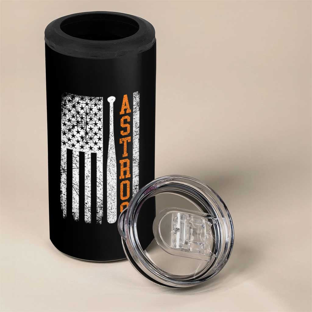 Vintage Astro 4 in 1 Can Cooler Tumbler Last Name Baseball American Flag Retro Style 70s 80s 90s