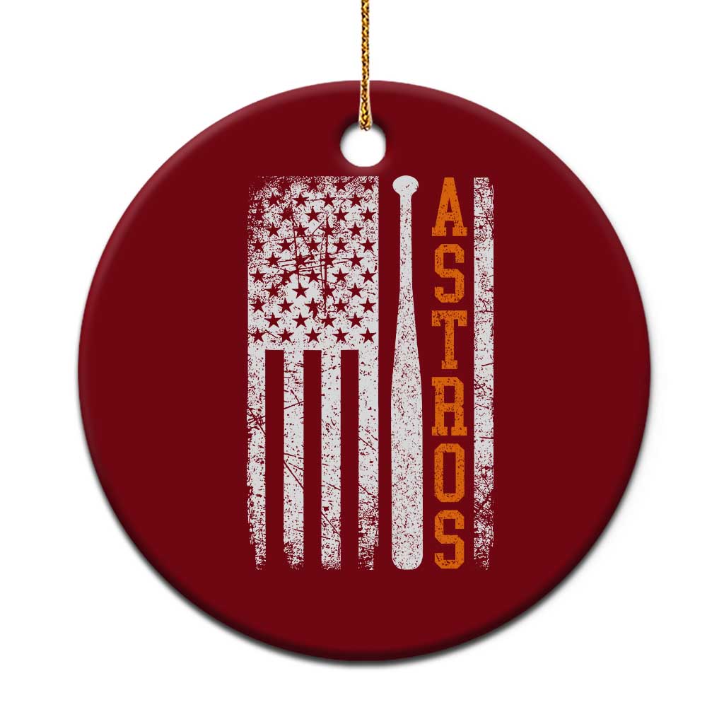 Vintage Astro Ceramic Ornament Last Name Baseball American Flag Retro Style 70s 80s 90s