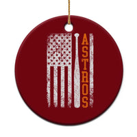 Vintage Astro Ceramic Ornament Last Name Baseball American Flag Retro Style 70s 80s 90s