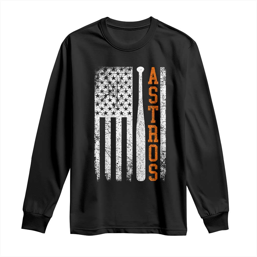 Vintage Astro Long Sleeve Shirt Last Name Baseball American Flag Retro Style 70s 80s 90s