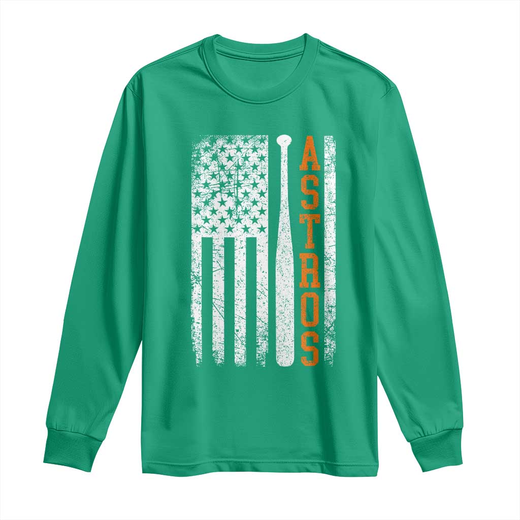 Vintage Astro Long Sleeve Shirt Last Name Baseball American Flag Retro Style 70s 80s 90s