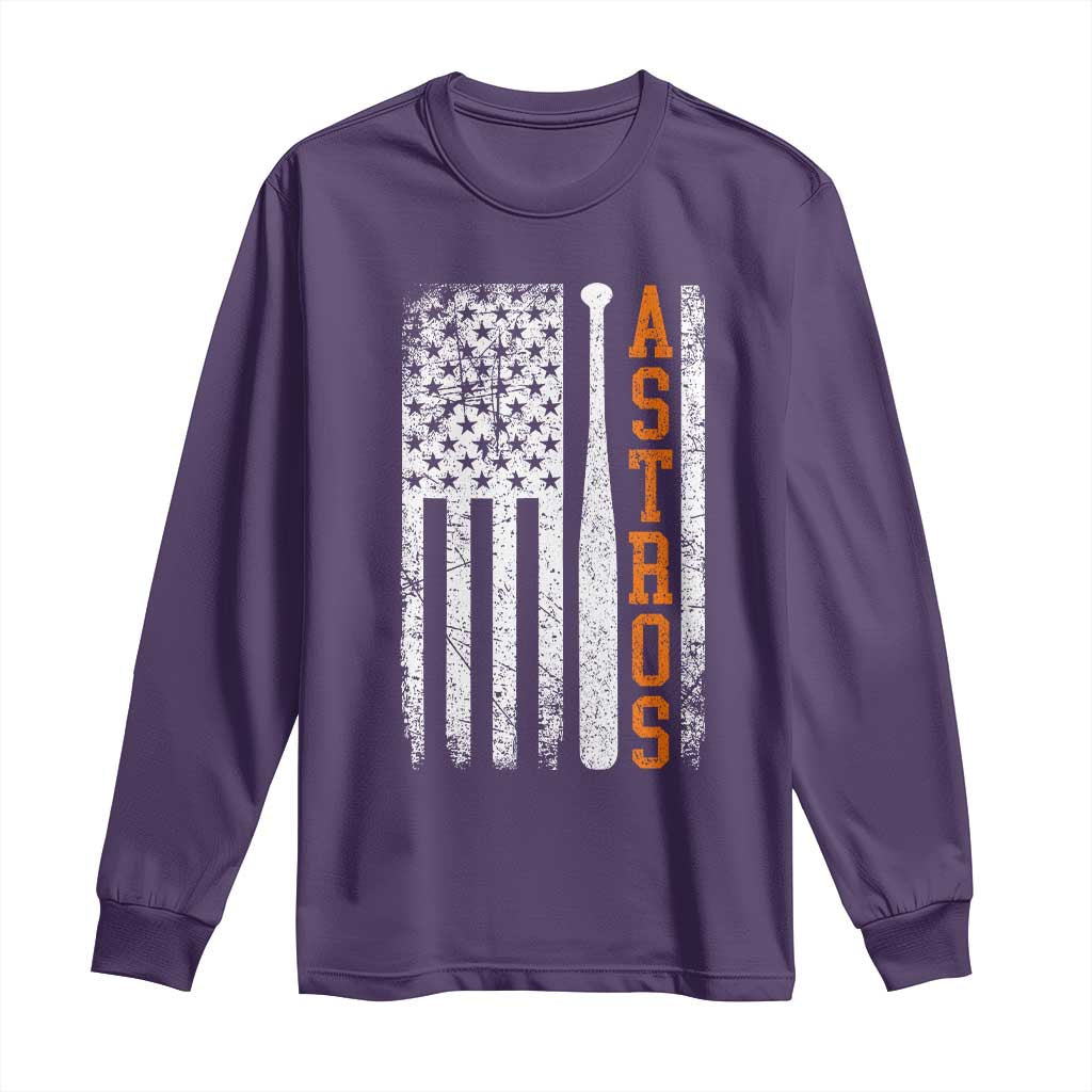 Vintage Astro Long Sleeve Shirt Last Name Baseball American Flag Retro Style 70s 80s 90s