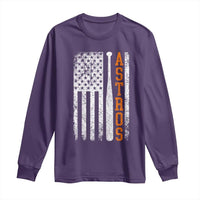 Vintage Astro Long Sleeve Shirt Last Name Baseball American Flag Retro Style 70s 80s 90s