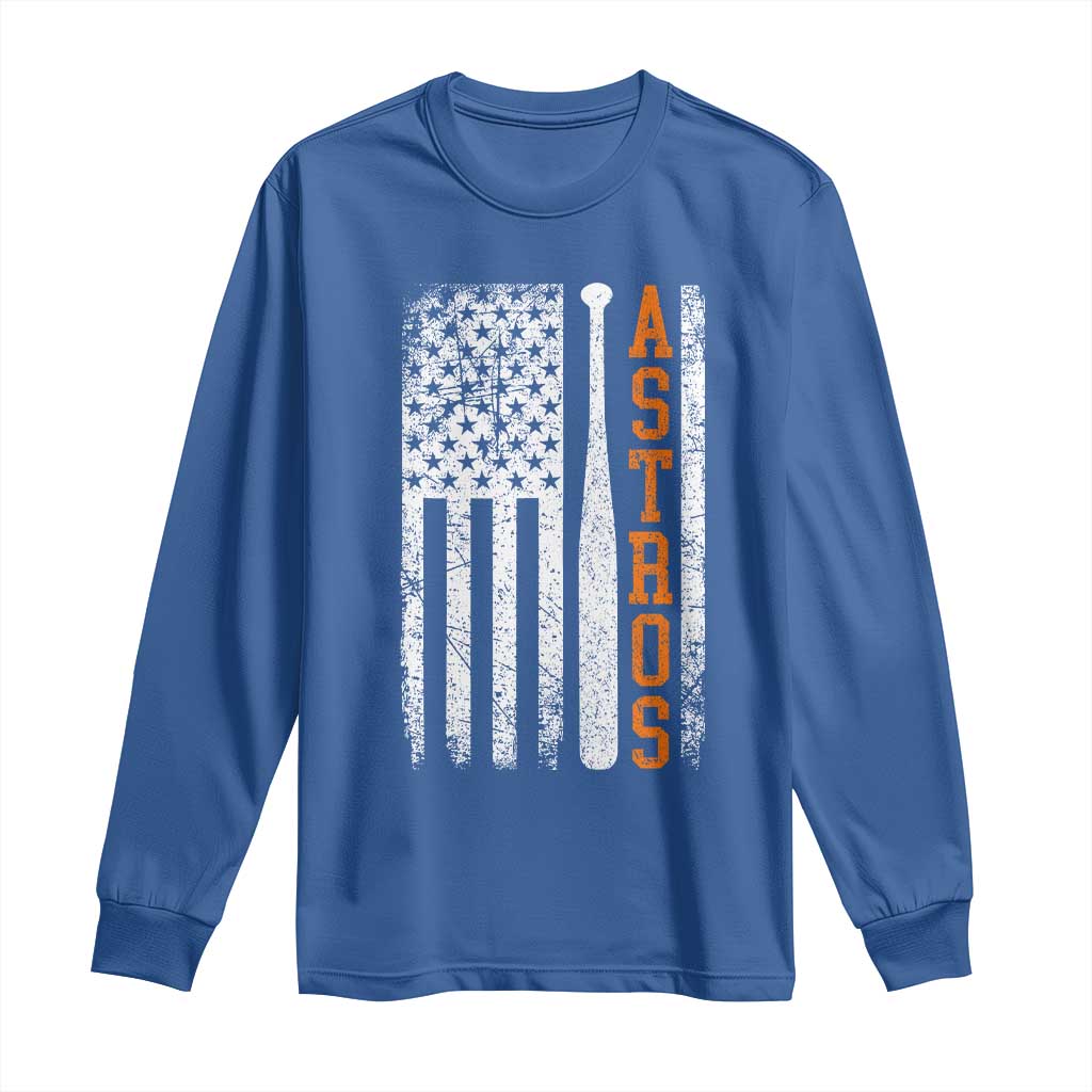 Vintage Astro Long Sleeve Shirt Last Name Baseball American Flag Retro Style 70s 80s 90s