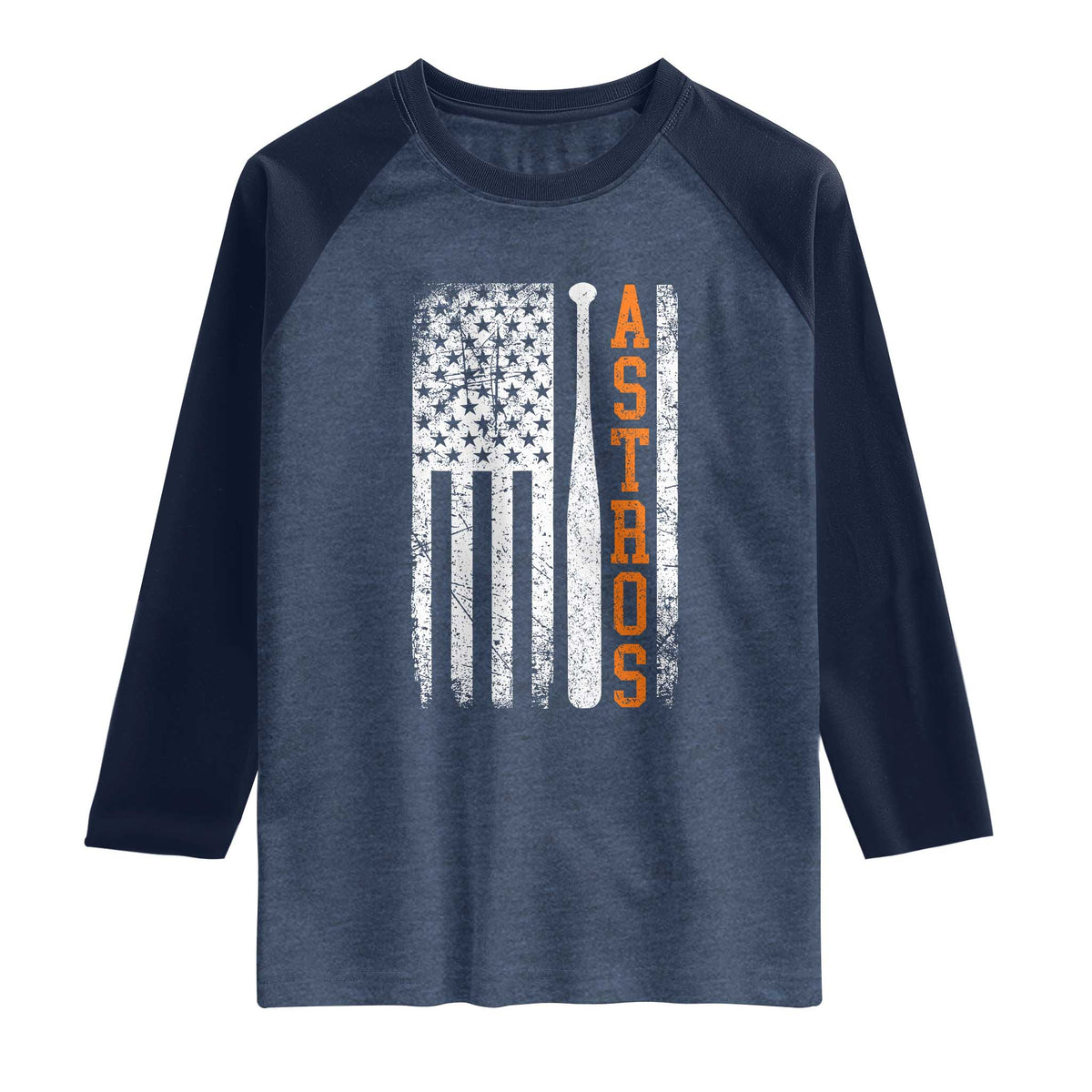 Vintage Astro Raglan Shirt Last Name Baseball American Flag Retro Style 70s 80s 90s