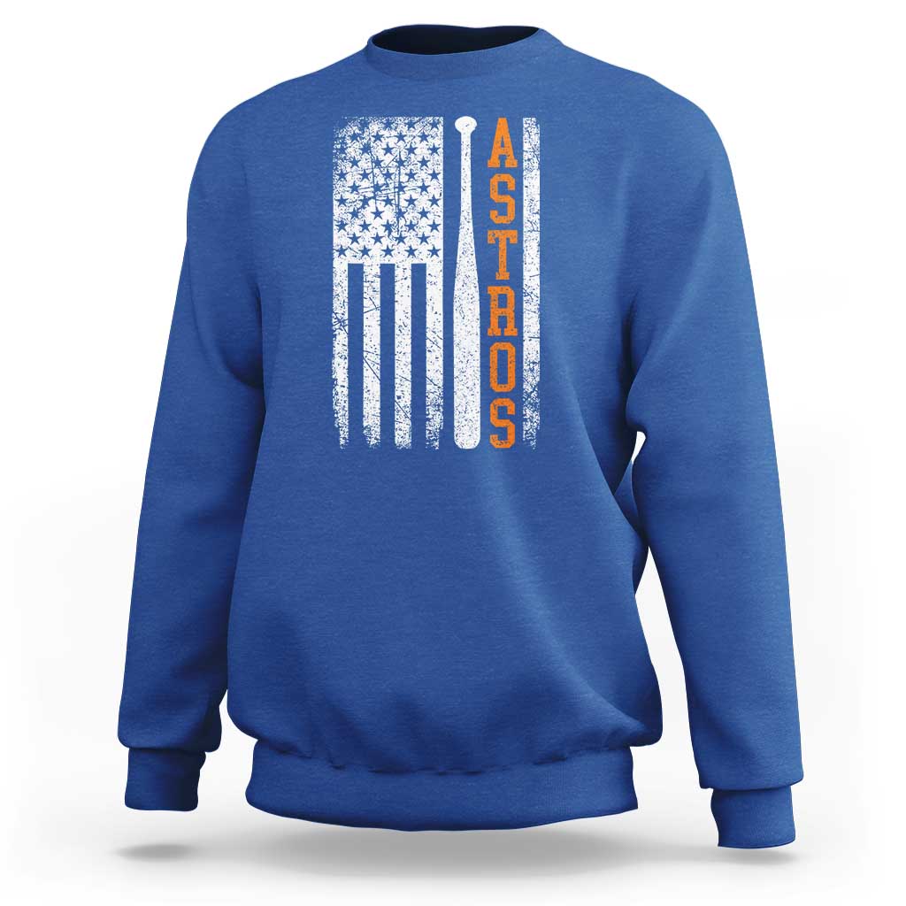 Vintage Astro Sweatshirt Last Name Baseball American Flag Retro Style 70s 80s 90s