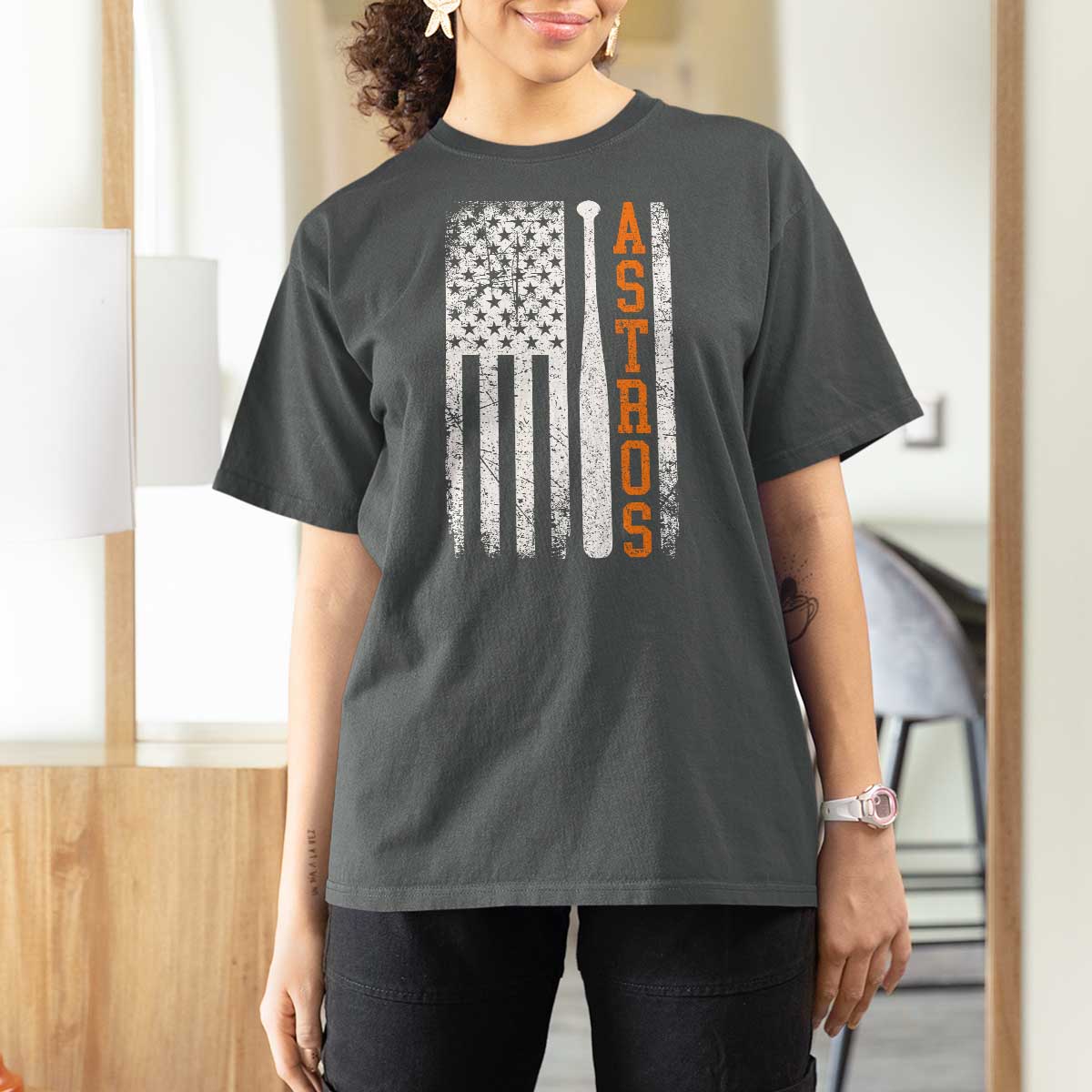 Vintage Astro T Shirt For Women Last Name Baseball American Flag Retro Style 70s 80s 90s