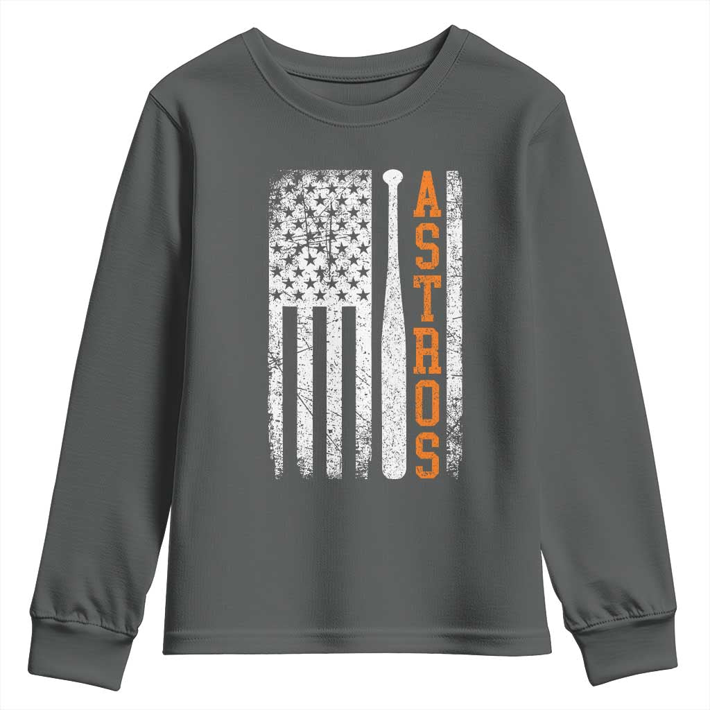 Vintage Astro Youth Sweatshirt Last Name Baseball American Flag Retro Style 70s 80s 90s