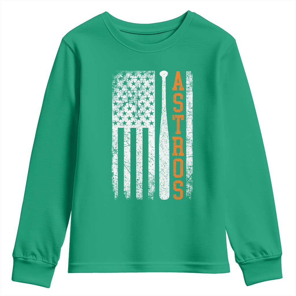 Vintage Astro Youth Sweatshirt Last Name Baseball American Flag Retro Style 70s 80s 90s