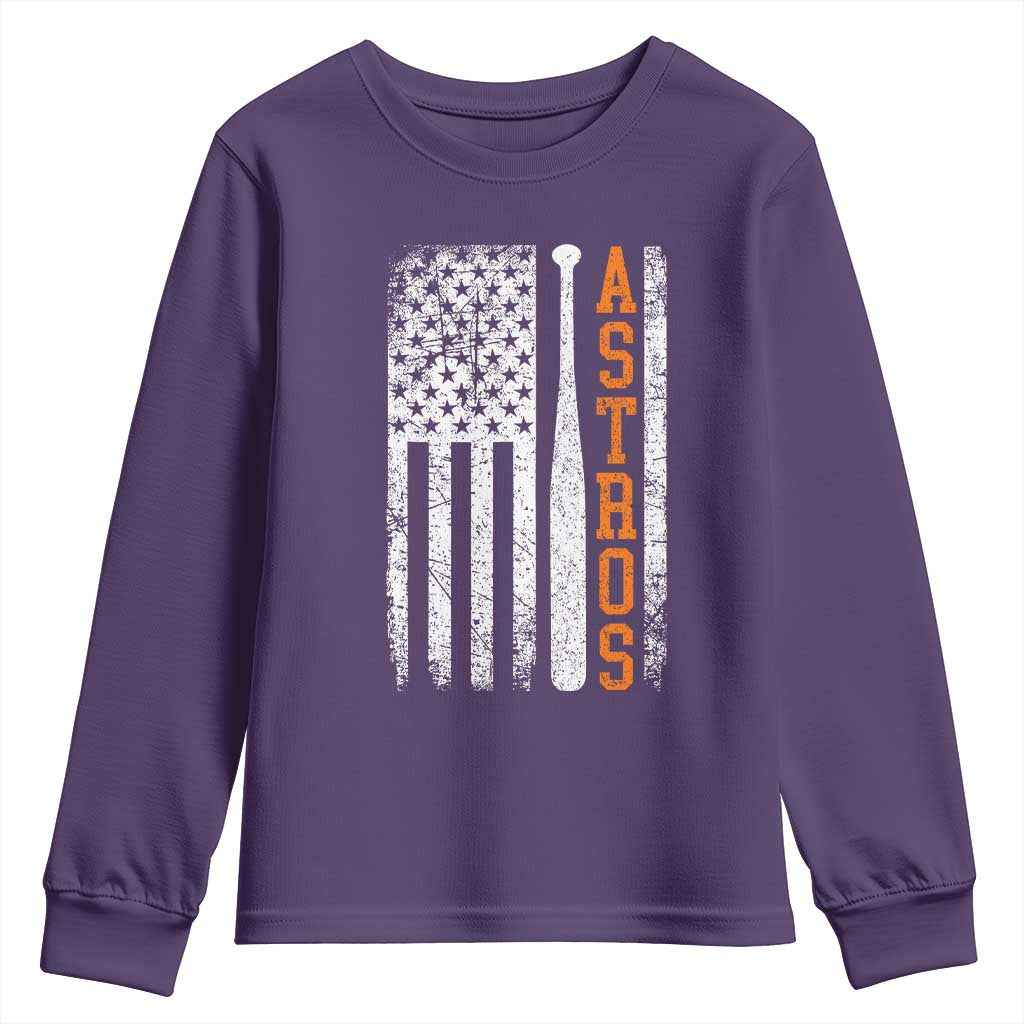 Vintage Astro Youth Sweatshirt Last Name Baseball American Flag Retro Style 70s 80s 90s