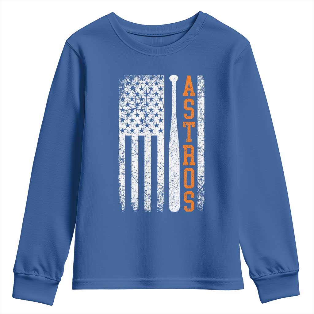 Vintage Astro Youth Sweatshirt Last Name Baseball American Flag Retro Style 70s 80s 90s