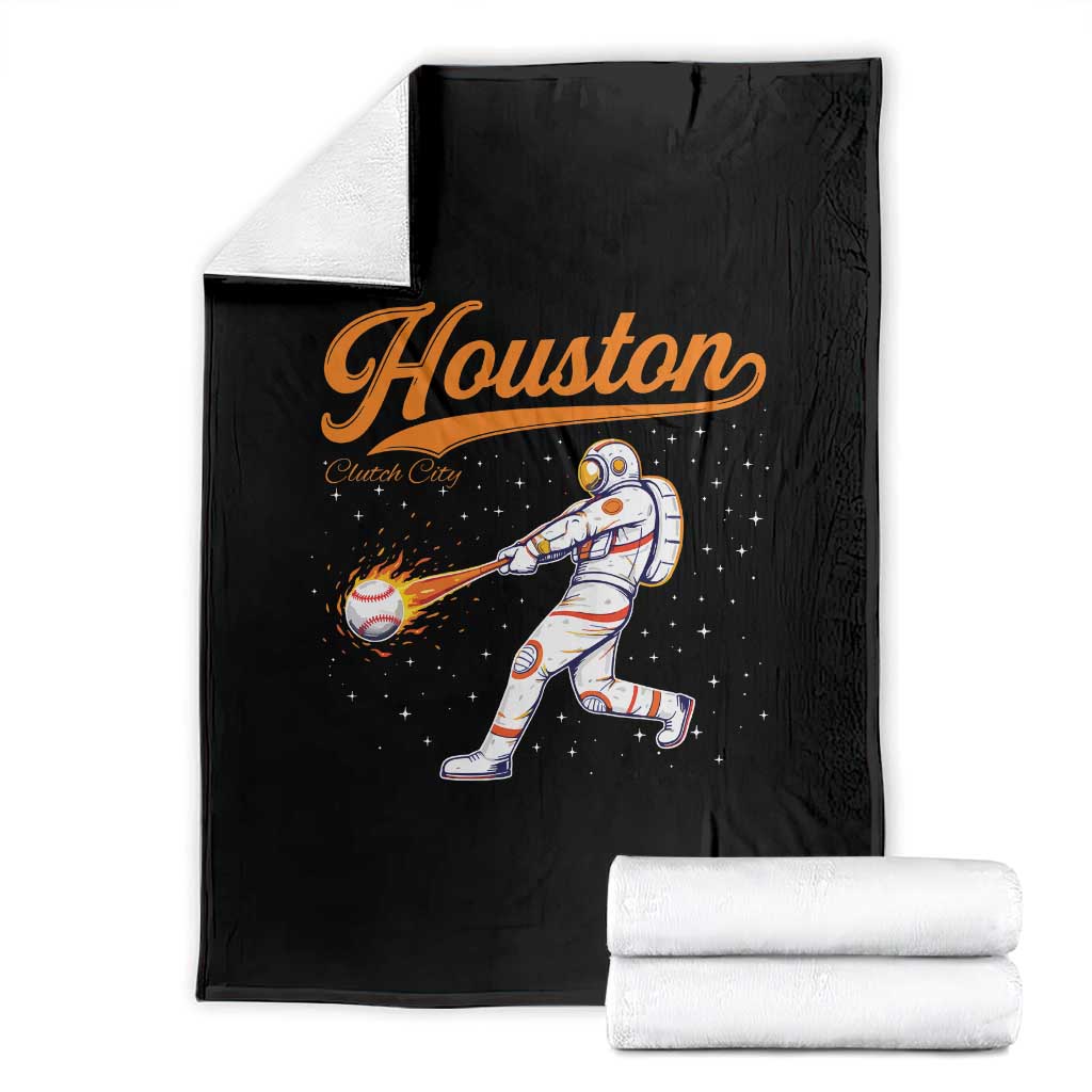 Houston Clutch City Throw Blanket Astronaut Baseball Player In Space