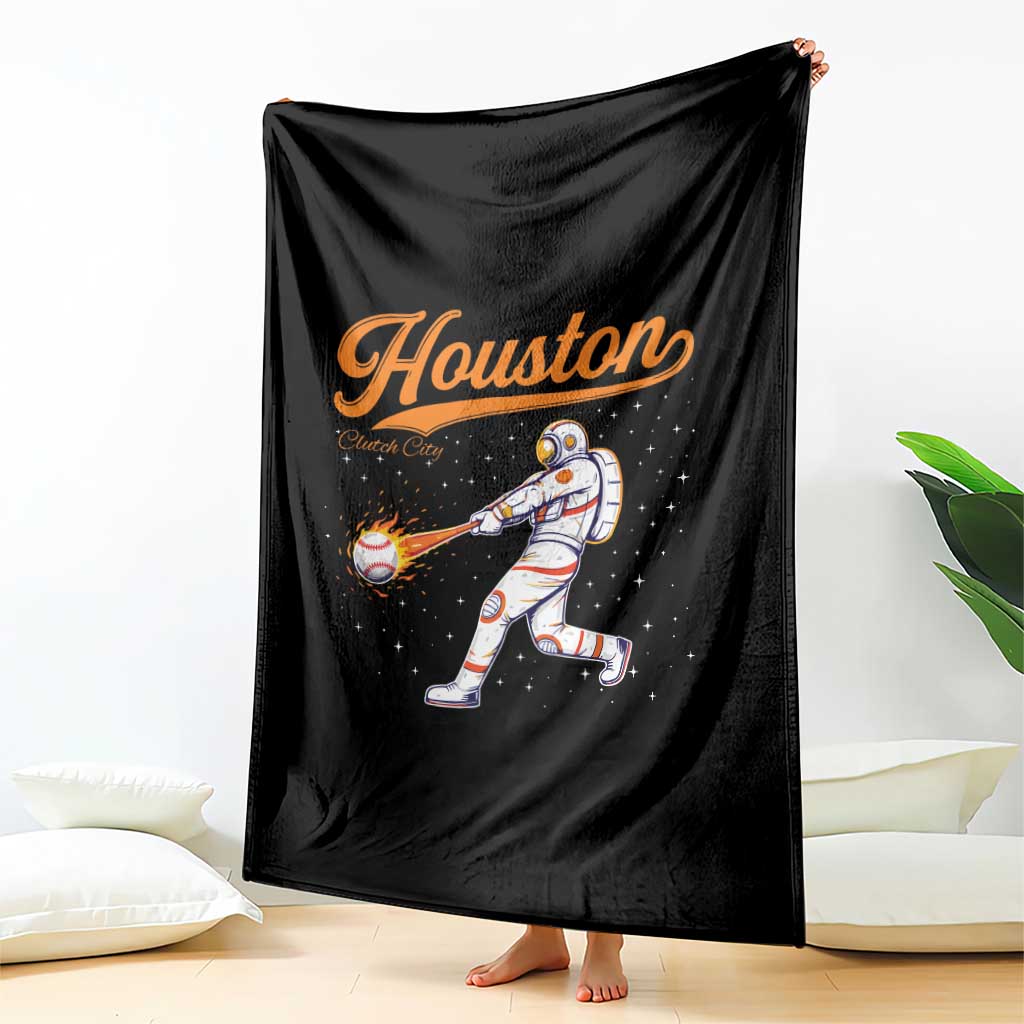 Houston Clutch City Throw Blanket Astronaut Baseball Player In Space