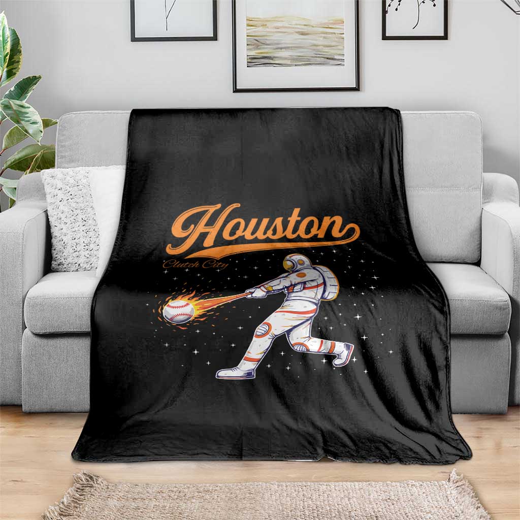 Houston Clutch City Throw Blanket Astronaut Baseball Player In Space