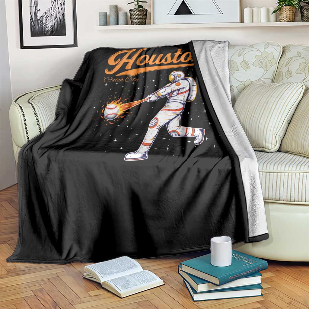 Houston Clutch City Throw Blanket Astronaut Baseball Player In Space