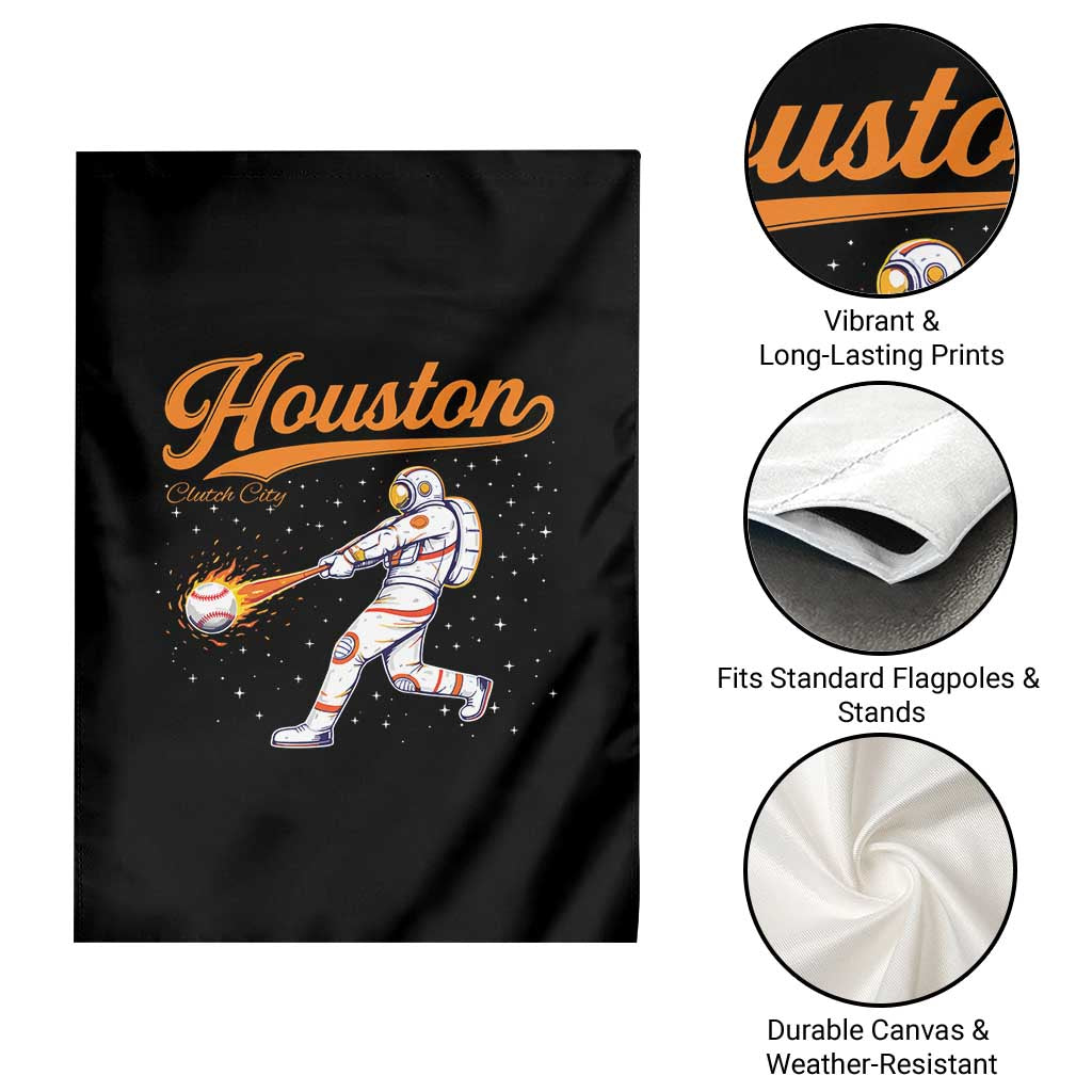 Houston Clutch City Garden Flag Astronaut Baseball Player In Space
