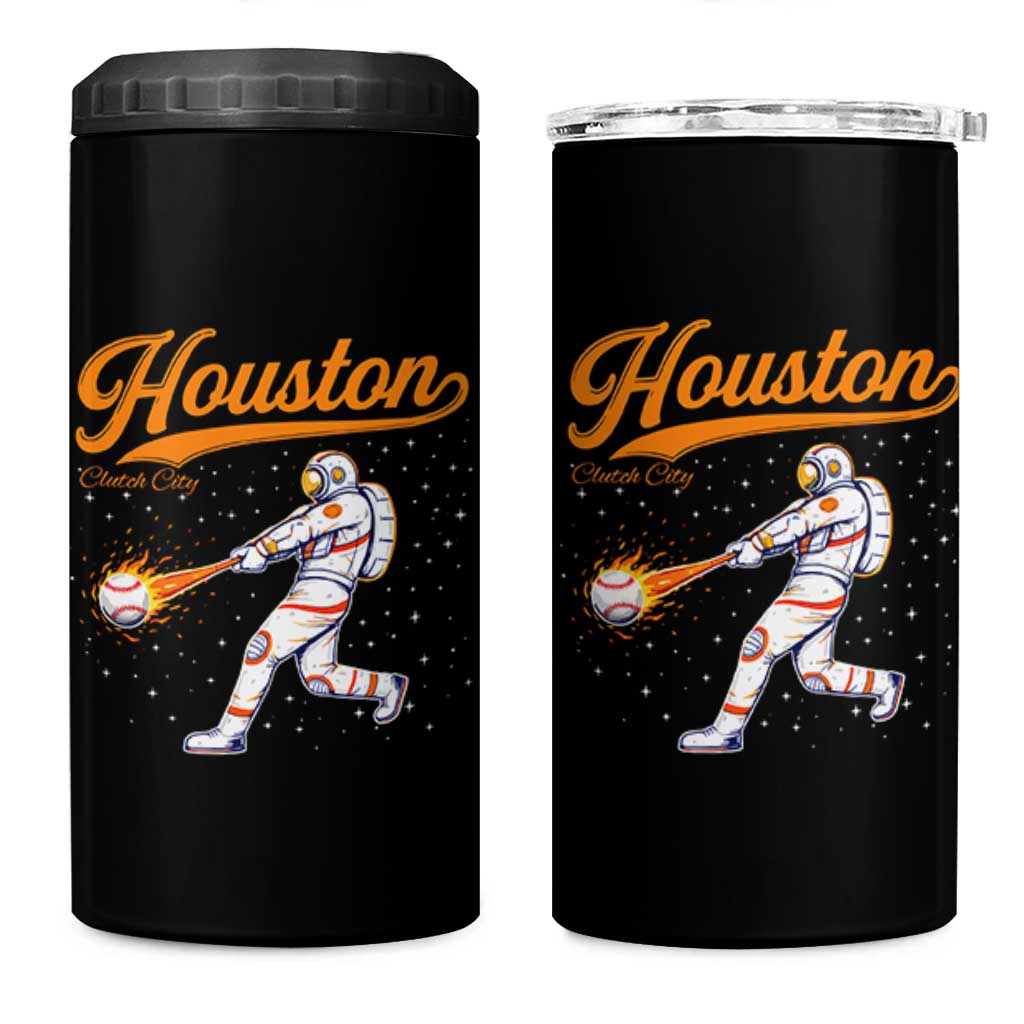 Houston Clutch City 4 in 1 Can Cooler Tumbler Astronaut Baseball Player In Space