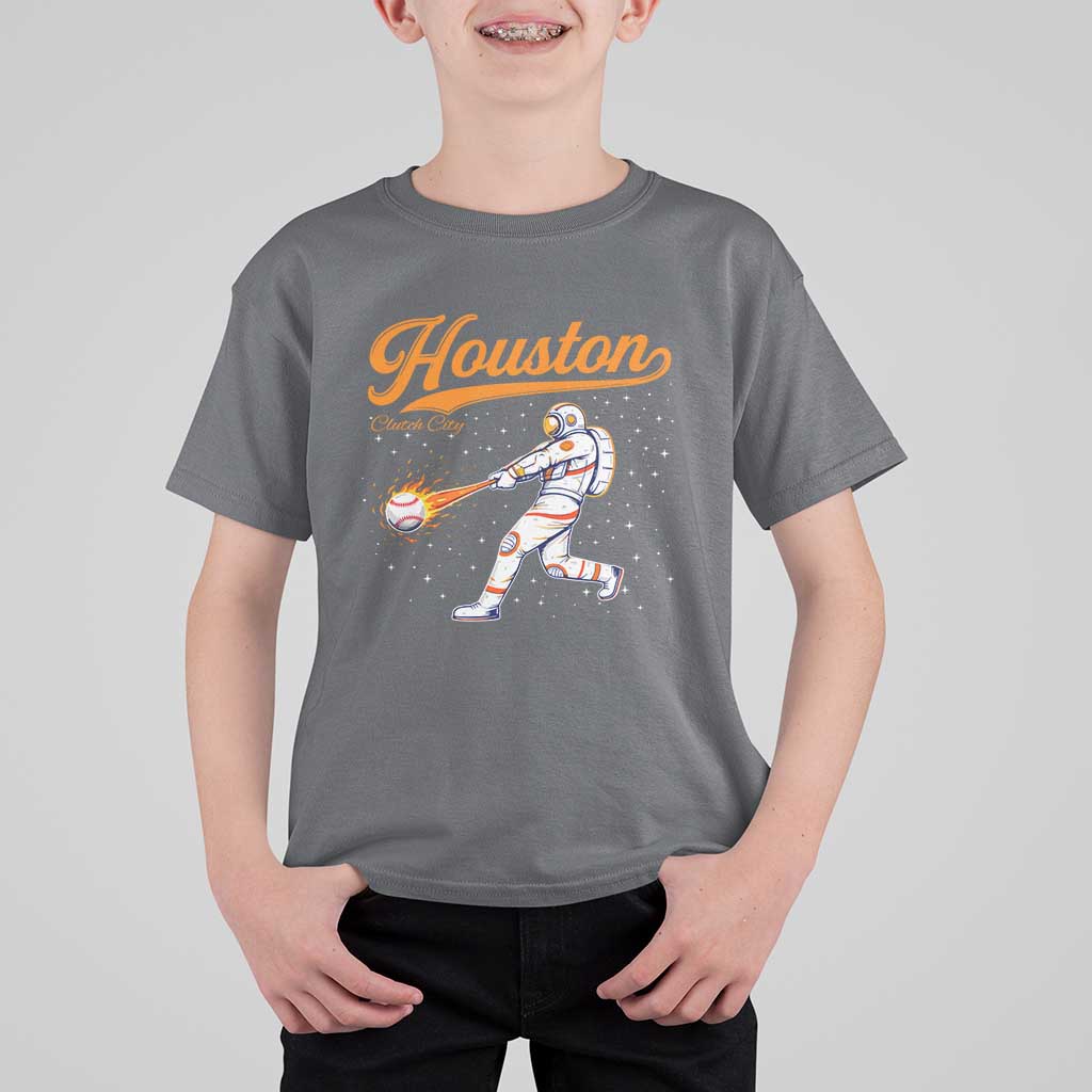 Houston Clutch City T Shirt For Kid Astronaut Baseball Player In Space
