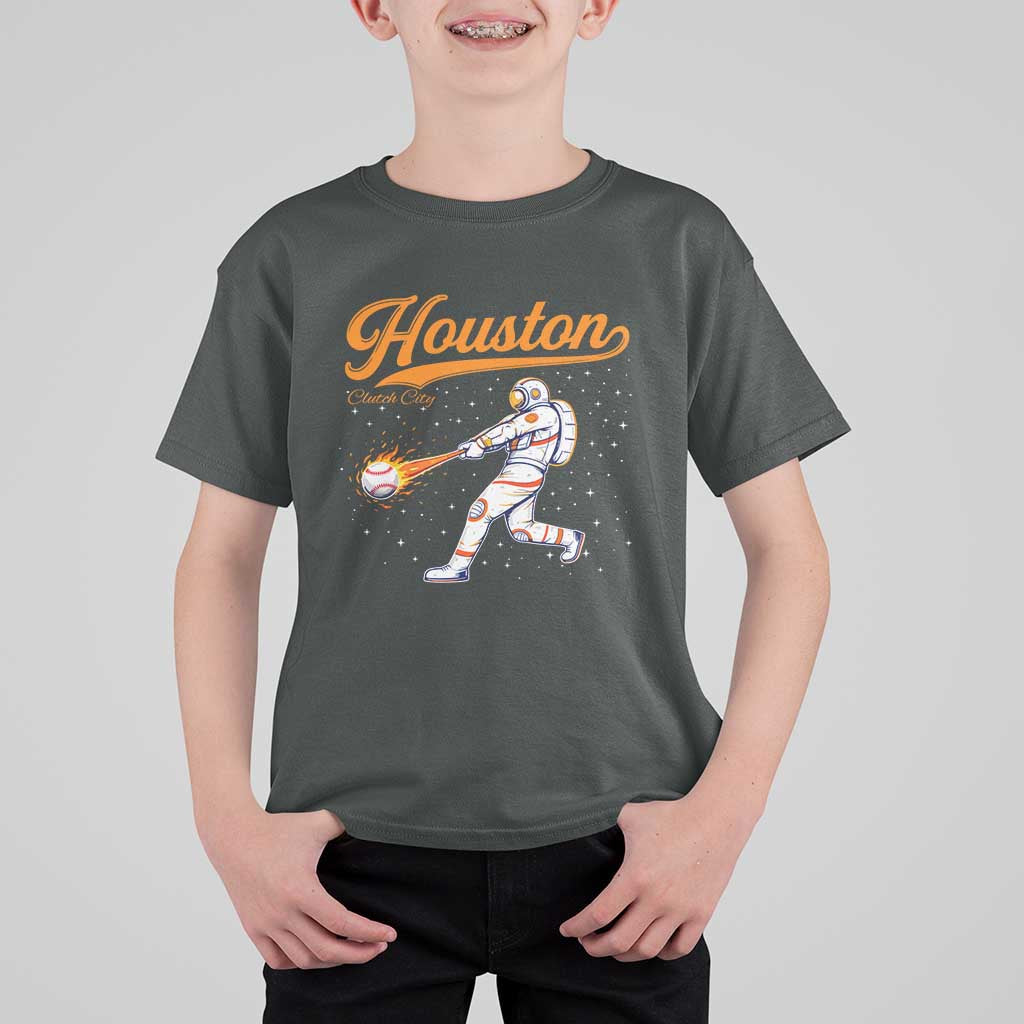 Houston Clutch City T Shirt For Kid Astronaut Baseball Player In Space