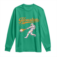 Houston Clutch City Long Sleeve Shirt Astronaut Baseball Player In Space