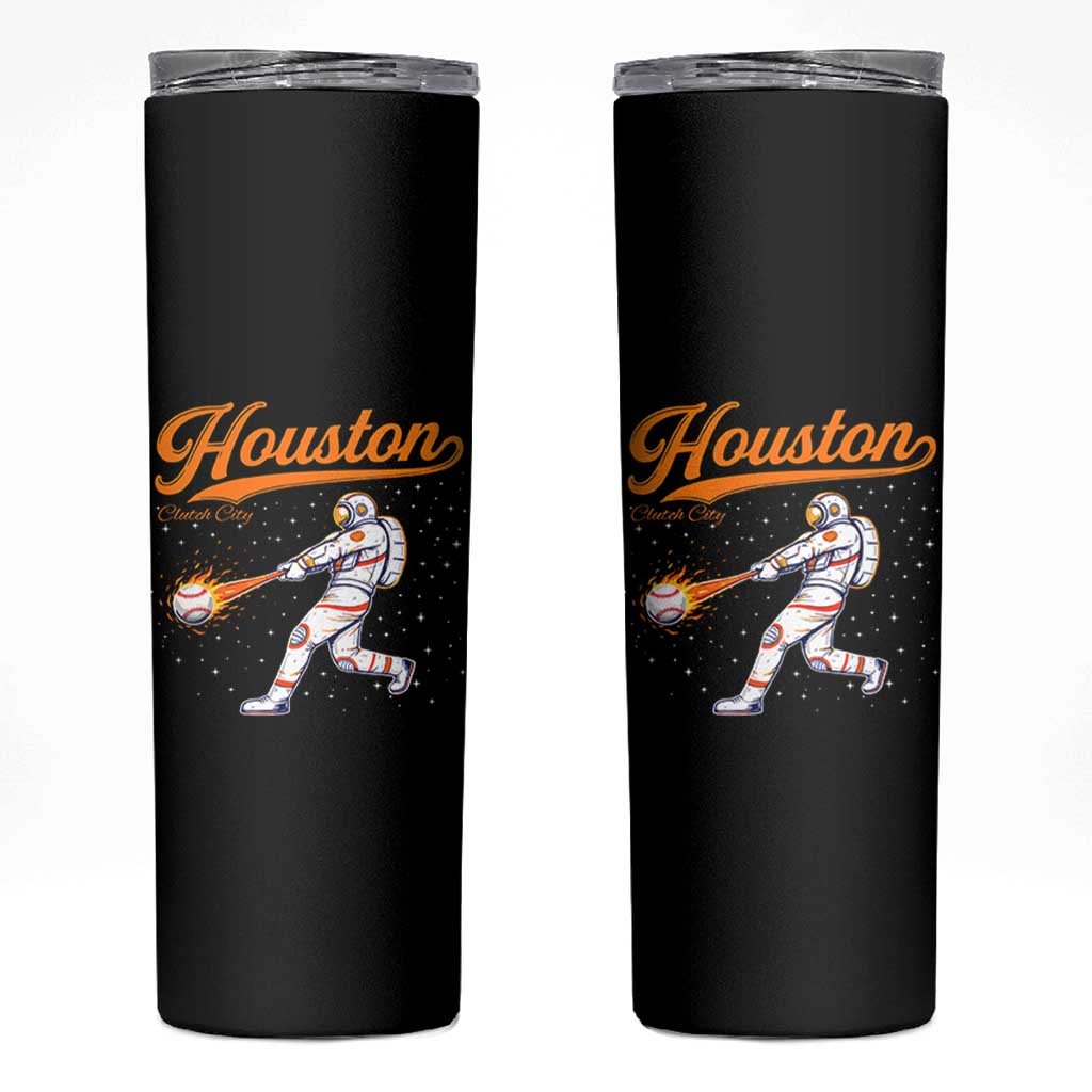 Houston Clutch City Skinny Tumbler Astronaut Baseball Player In Space