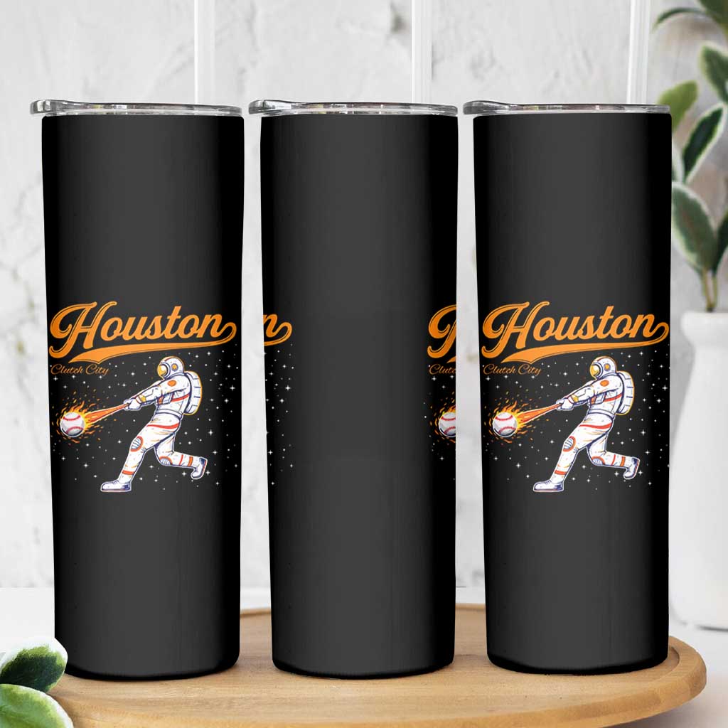 Houston Clutch City Skinny Tumbler Astronaut Baseball Player In Space