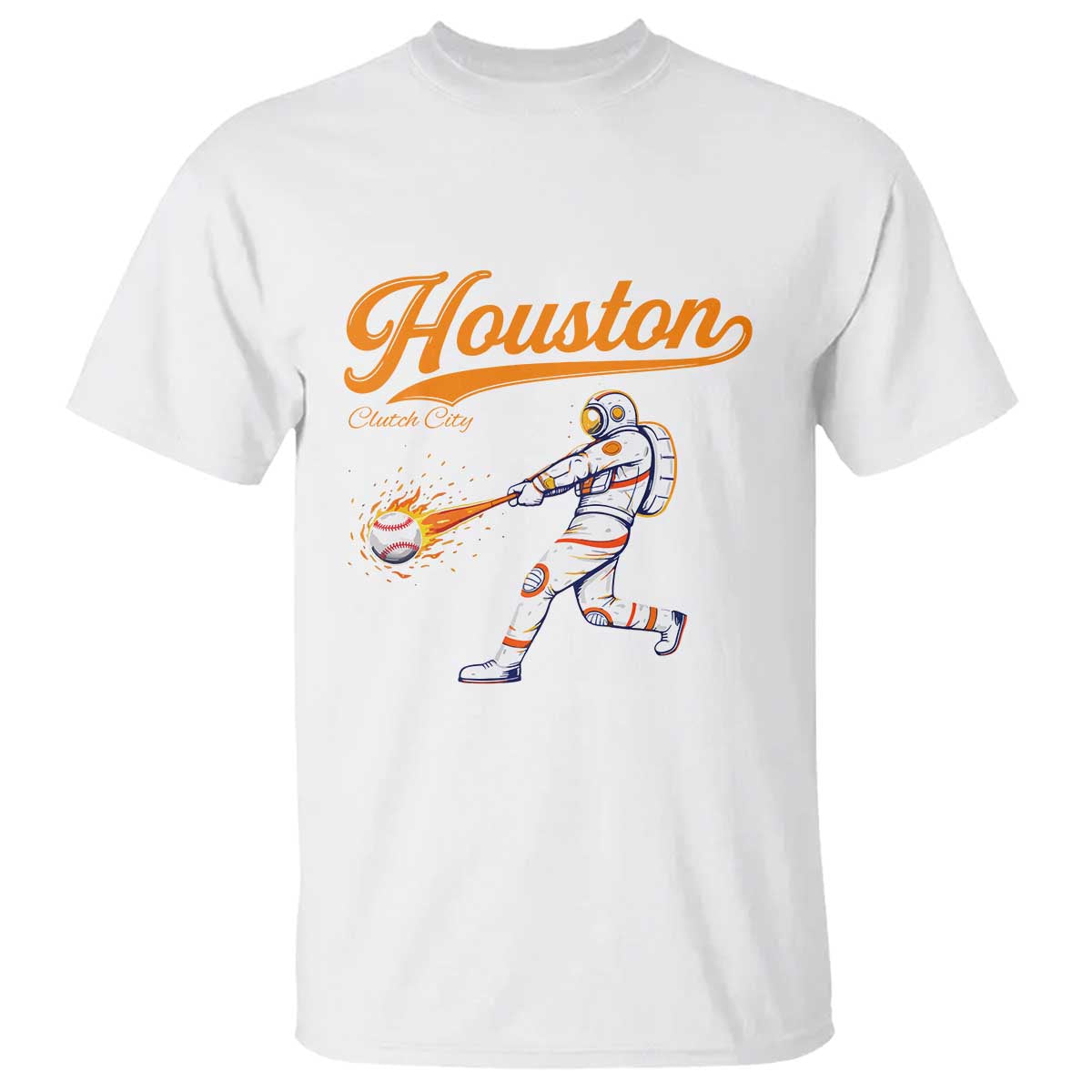 Houston Clutch City T Shirt Astronaut Baseball Player In Space