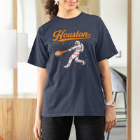 Houston Clutch City T Shirt For Women Astronaut Baseball Player In Space