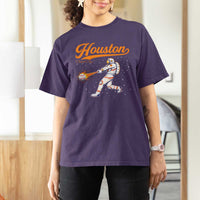 Houston Clutch City T Shirt For Women Astronaut Baseball Player In Space