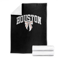 Retro Houston Throw Blanket Baseball Coquette Bow Varsity Vintage Sports 80s 90s
