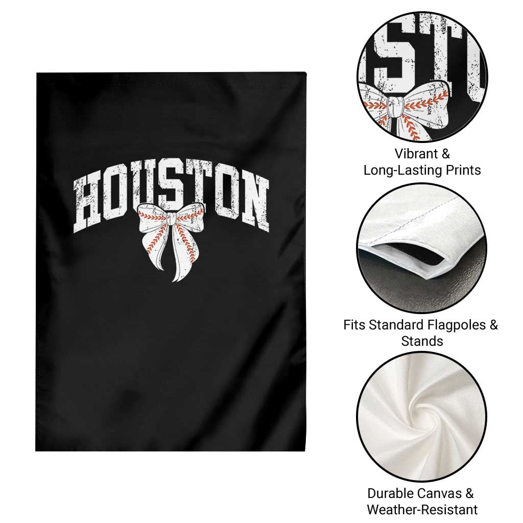 Retro Houston Garden Flag Baseball Coquette Bow Varsity Vintage Sports 80s 90s