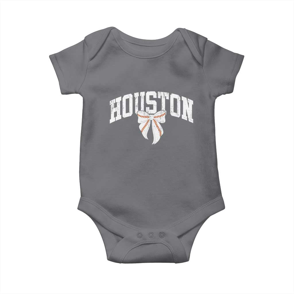 Retro Houston Baby Onesie Baseball Coquette Bow Varsity Vintage Sports 80s 90s
