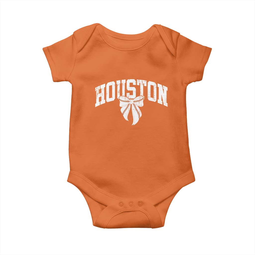 Retro Houston Baby Onesie Baseball Coquette Bow Varsity Vintage Sports 80s 90s