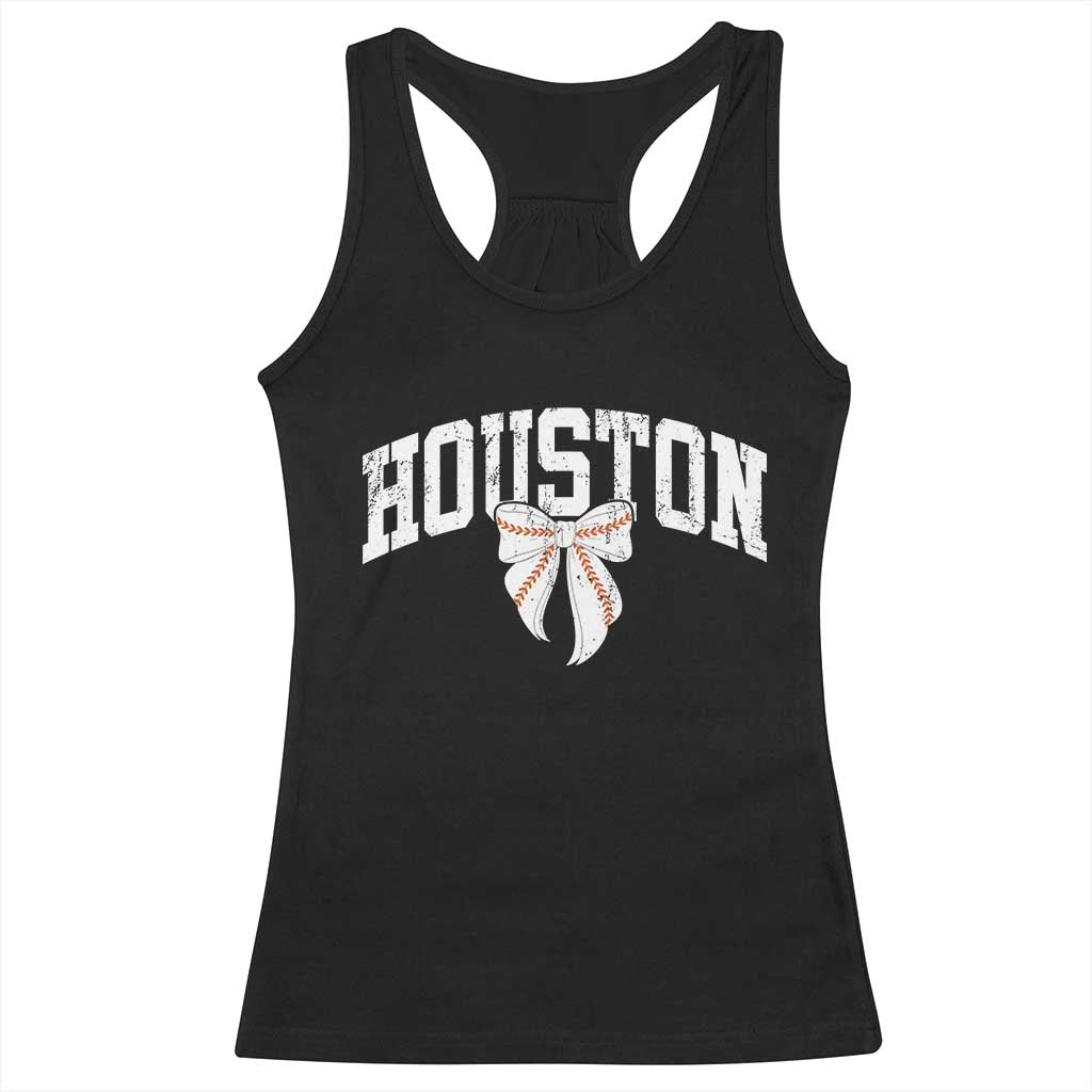 Retro Houston Racerback Tank Top Baseball Coquette Bow Varsity Vintage Sports 80s 90s