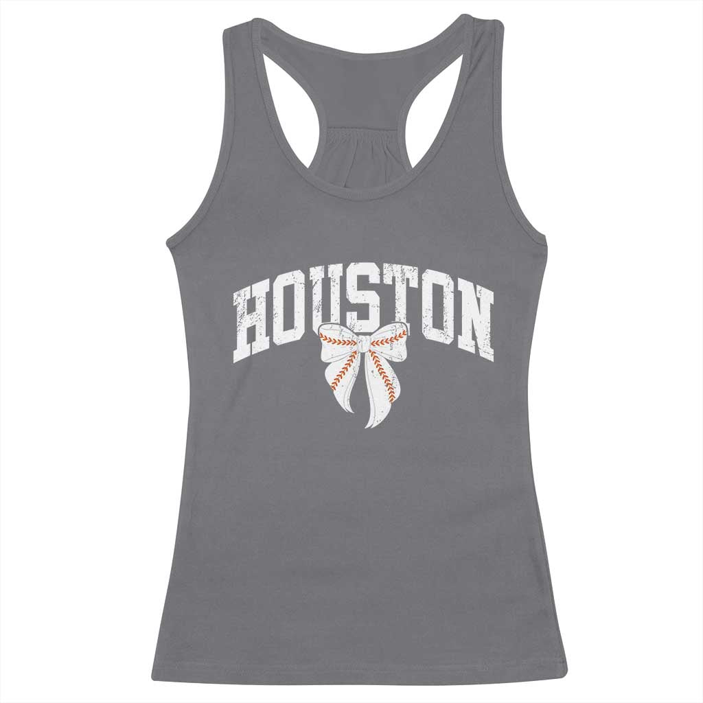 Retro Houston Racerback Tank Top Baseball Coquette Bow Varsity Vintage Sports 80s 90s