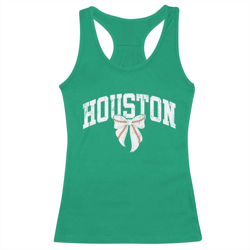 Retro Houston Racerback Tank Top Baseball Coquette Bow Varsity Vintage Sports 80s 90s