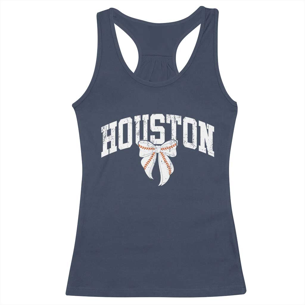 Retro Houston Racerback Tank Top Baseball Coquette Bow Varsity Vintage Sports 80s 90s