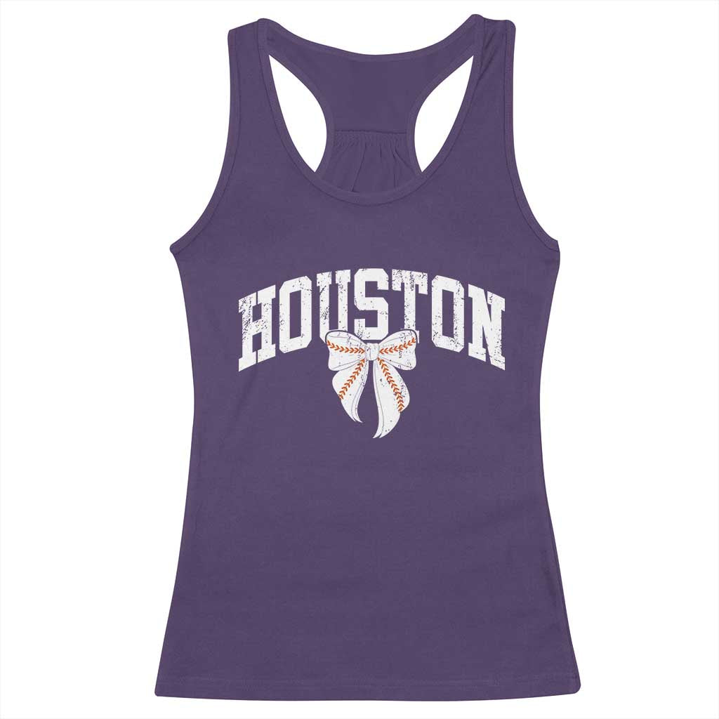 Retro Houston Racerback Tank Top Baseball Coquette Bow Varsity Vintage Sports 80s 90s